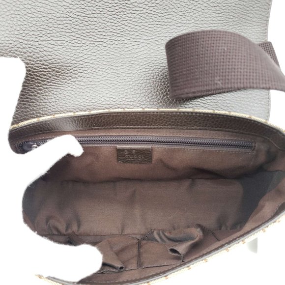 100% Authentic Gucci GG Canvas Leather Brown Messenger Shoulder Bag - Picture 8 of 12